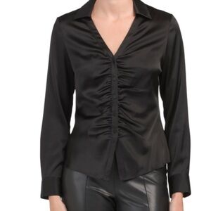 Theory Ruched Button Down Shirt